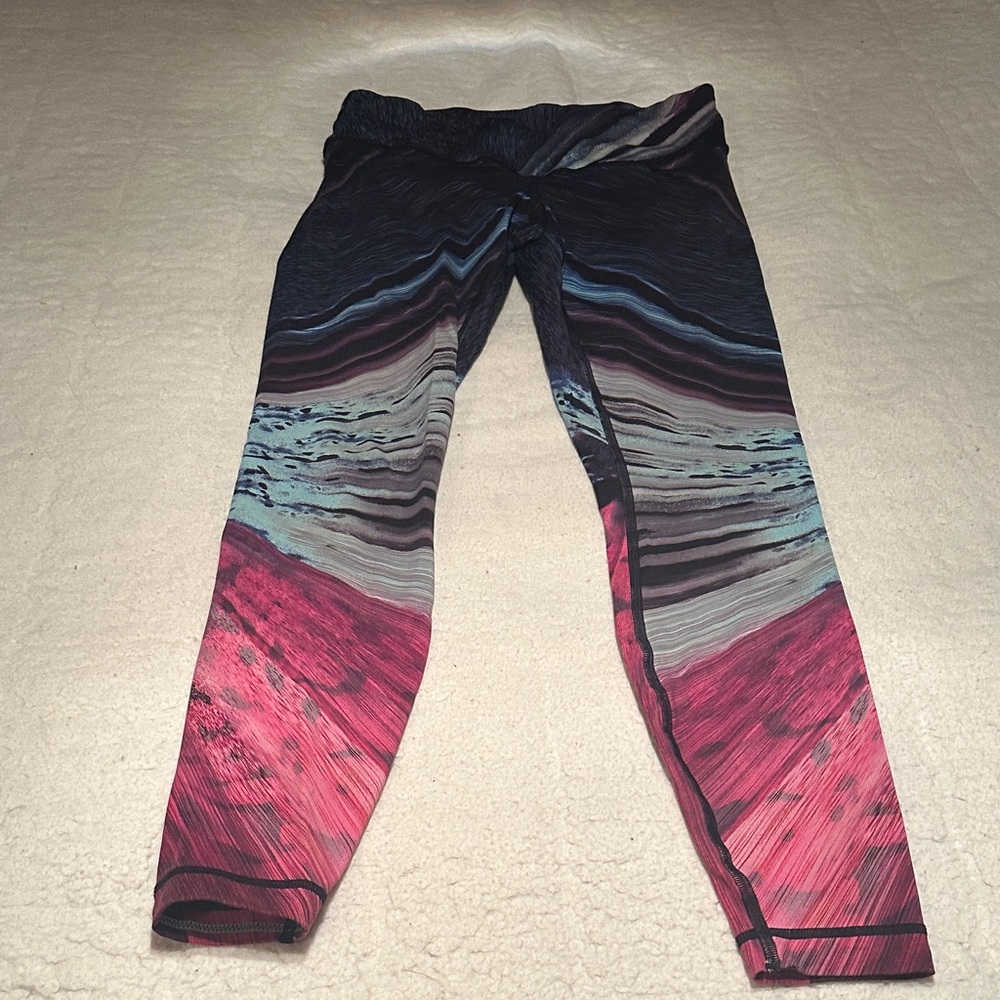 lululemon athletica Multicolor Marbled Leggings - Pink, Blue, Black